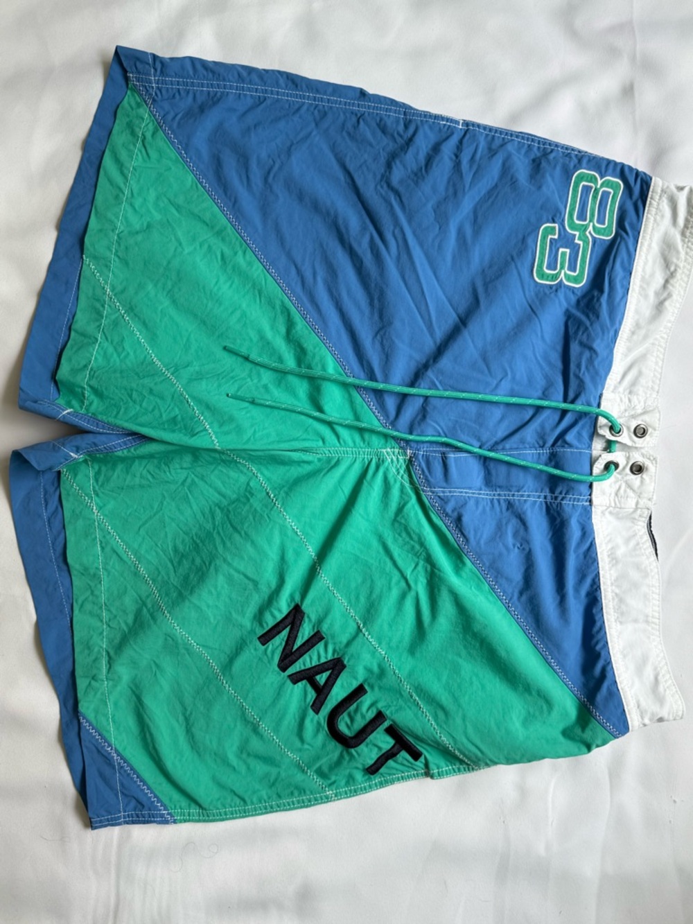 Nautica Blue and Green Men's Swim Board Shorts XL